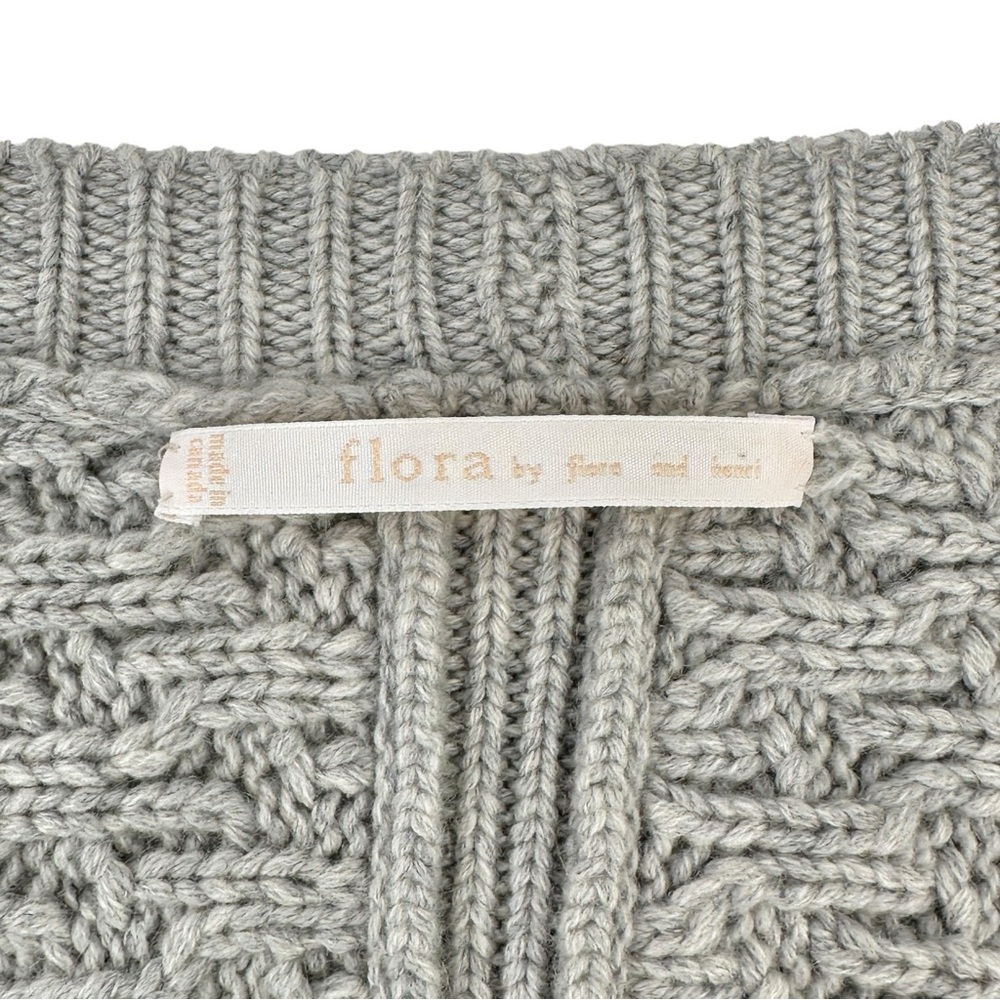 Women's Gray Cable Knit Sweater - image 7